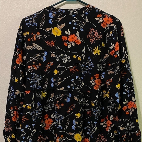 Old‎ Navy Dress V-Neck LongSleeve Sundress Floral XL Cottagecore Whimsigoth - Picture 9 of 14